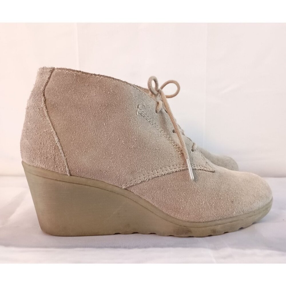 G.H. Bass & Co Camilla Wedge Booties Leather Lace Up Ankle Boots Women 9